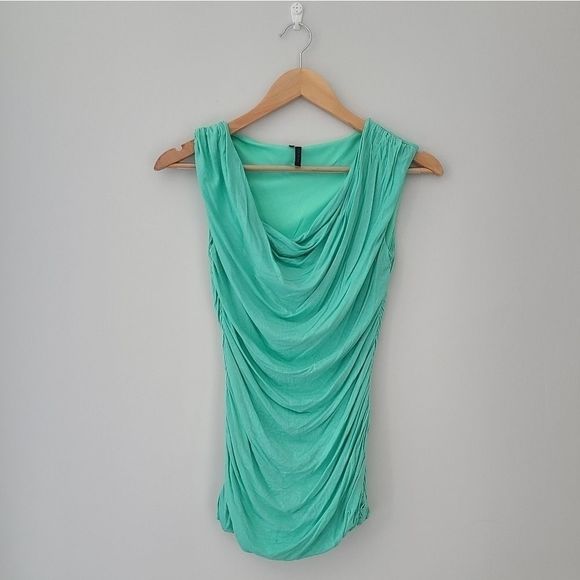 🌹2/$15 Maurices Ruched Mojito Blouse Sleeveless G - Picture 2 of 5